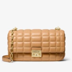 MICHAEL KORS Tribeca Large Quilted Leather Shoulder Bag NWT